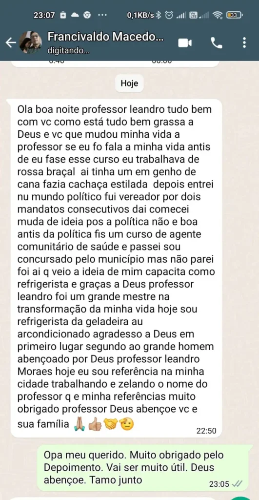 aluno francivaldo macedo curso a arte de consertar geladeira